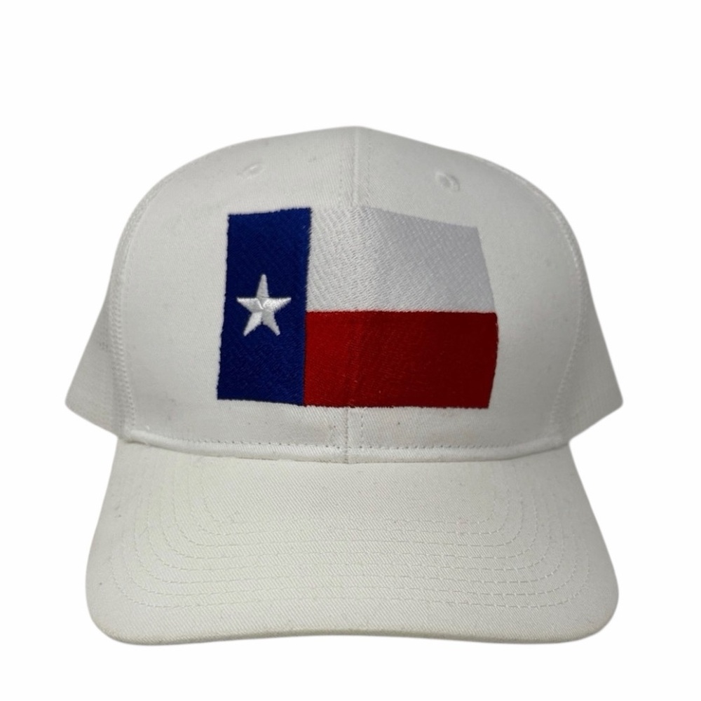 Port Authority White Embroidered Texas Flag SnapBack Baseball Cap